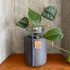 Leather Handcrafted “Crown” Propagating Vase